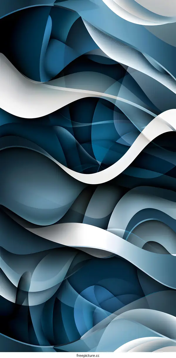 Abstract Blue and White Wavy Design