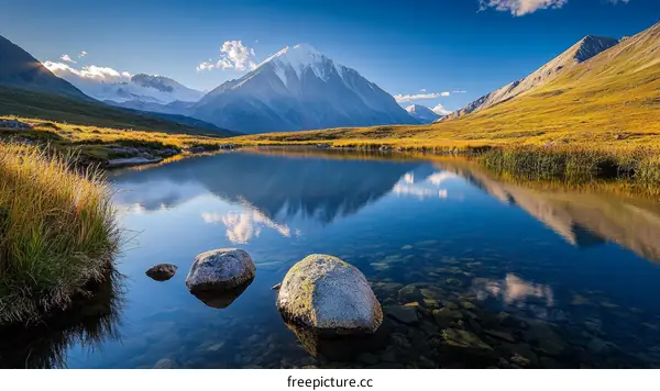 Serene Mountain Lake Landscape in Autumn