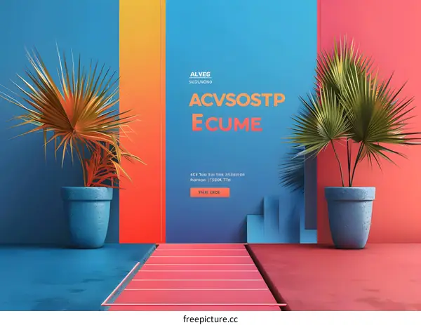 Abstract Summer Minimalist 3D Render