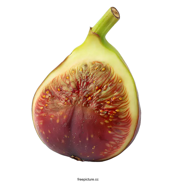 [Transparent Background PNG]Cut fig fruit on white background