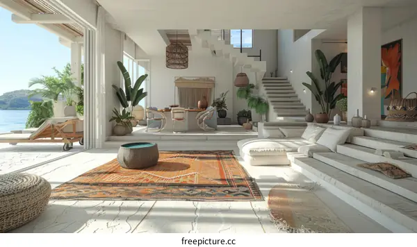 Modern Bohemian Interior Design Living Room