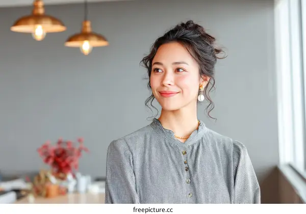Asian Woman Portrait in Casual Outfit