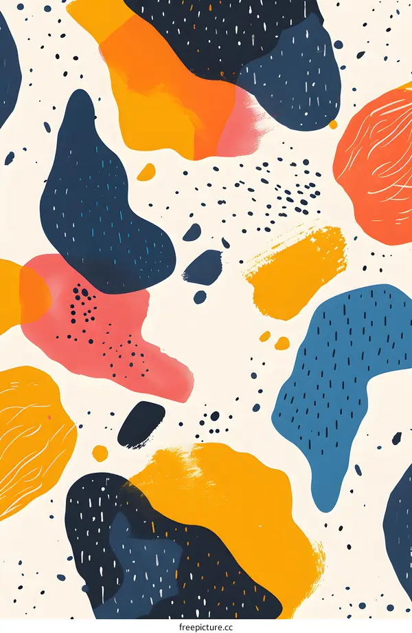 abstract colorful organic shapes seamless pattern