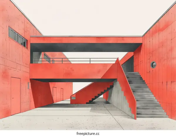 An Illustration of a Brutalist Building