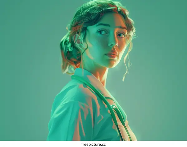 Portrait of a female doctor wearing a lab coat and stethoscope