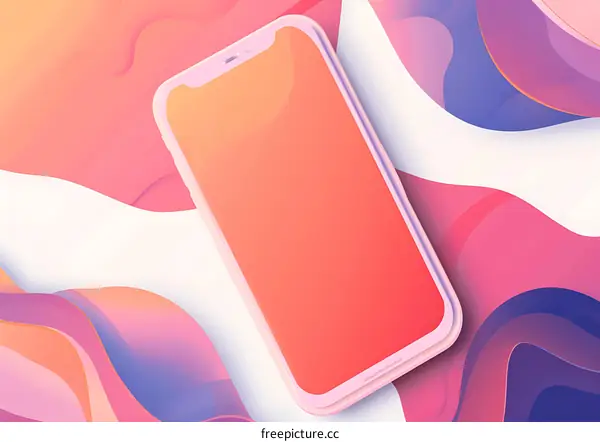 Phone Mockup on Colorful Abstract Background
