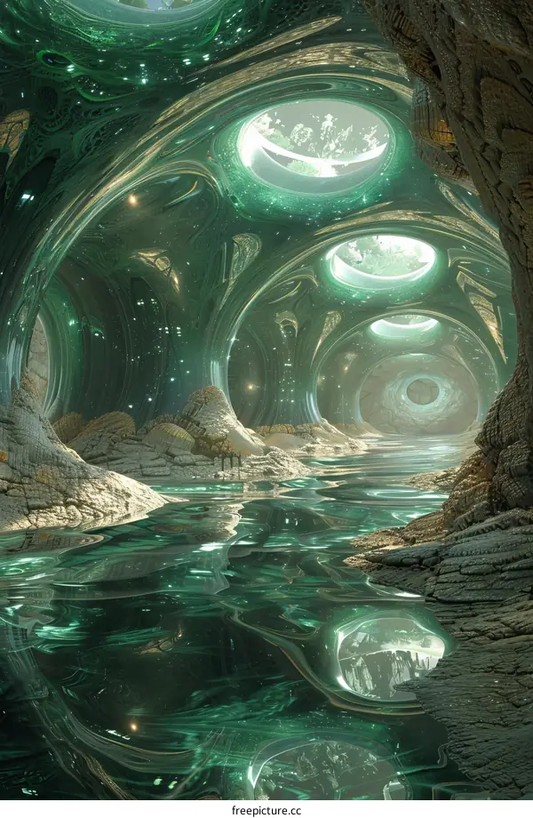 Mystical Glowing Alien Cave