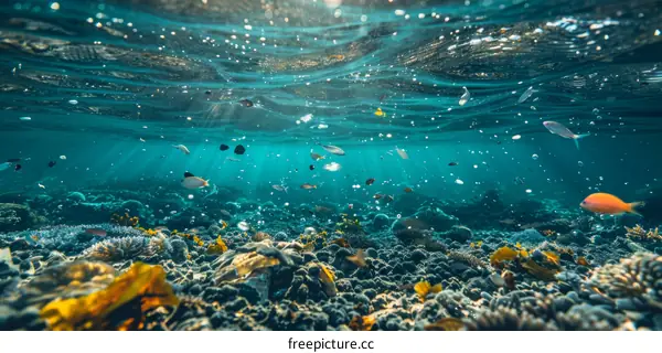 Vibrant Underwater World with Coral and Fish