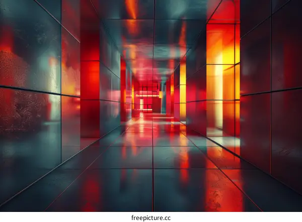 Glowing Sci-Fi Corridor Interior