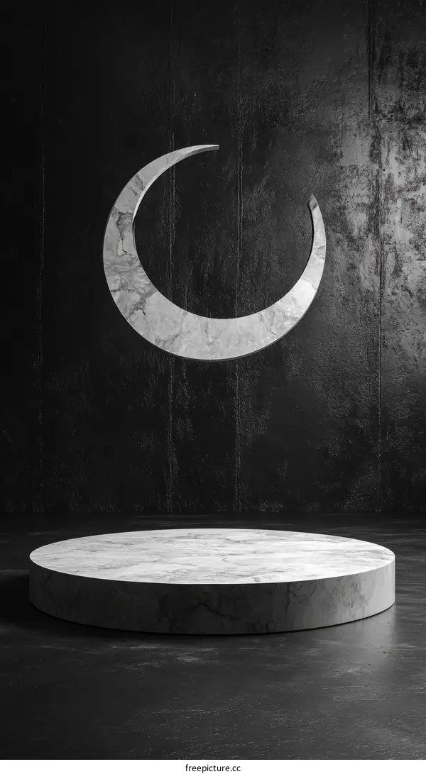 Elegant Marble Moon Display Pedestal
