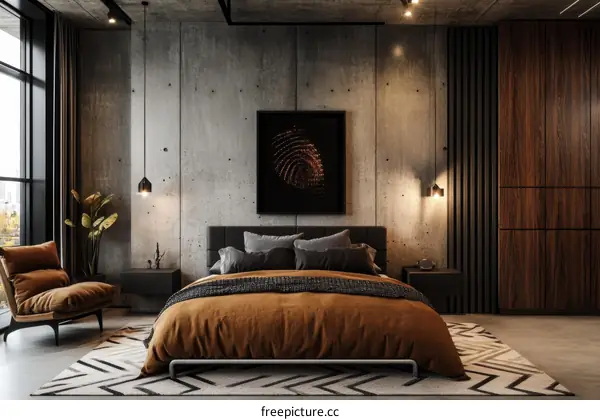 Industrial Modern Bedroom Interior Design