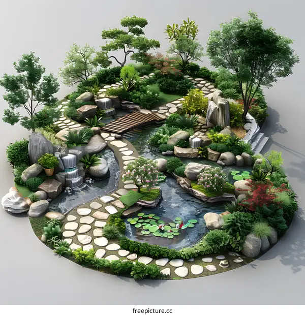 Chinese style garden landscape design renderings
