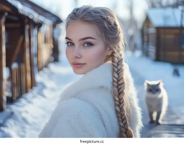 Winter Wonderland Girl with Braids