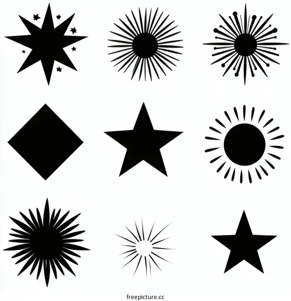 Set of Simple Black Shapes