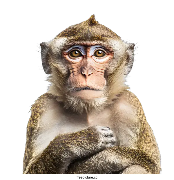 [Transparent Background PNG]Portrait of a Monkey Looking at the Camera