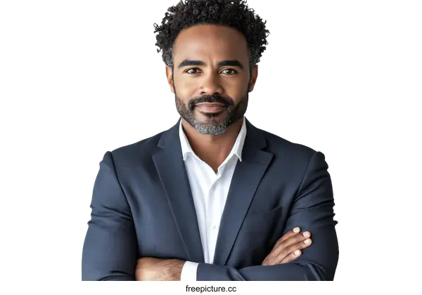 [Transparent Background PNG]Confident Businessman Portrait