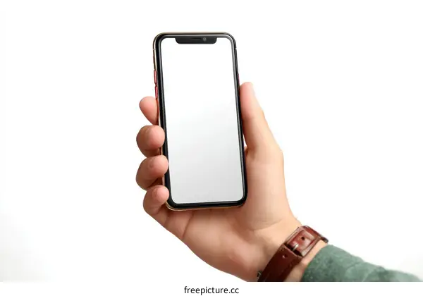 Smartphone Held in Hand Mockup