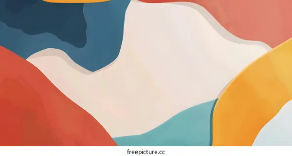 Abstract Colorful Background With Wavy Shapes