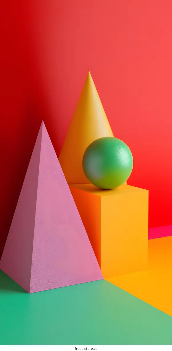 Abstract Geometric Shapes with Vibrant Colors