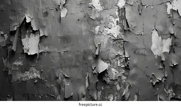 Black and white distressed wall