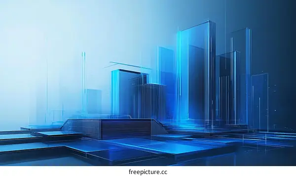 Futuristic Cityscape Architecture Illustration