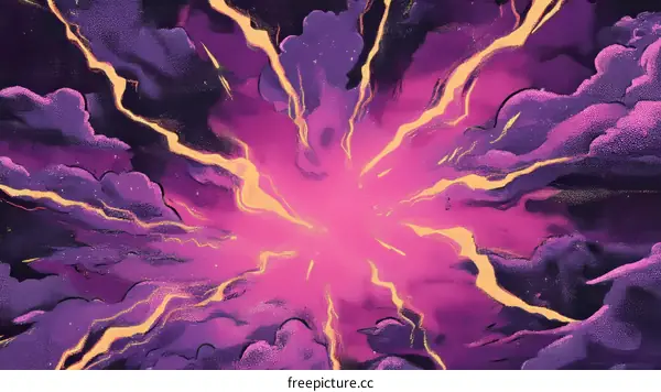 Abstract Exploding Colors in the Sky