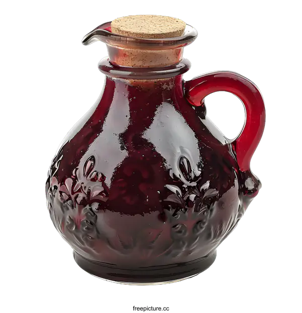 [Transparent Background PNG]Red Glass Pitcher with Cork