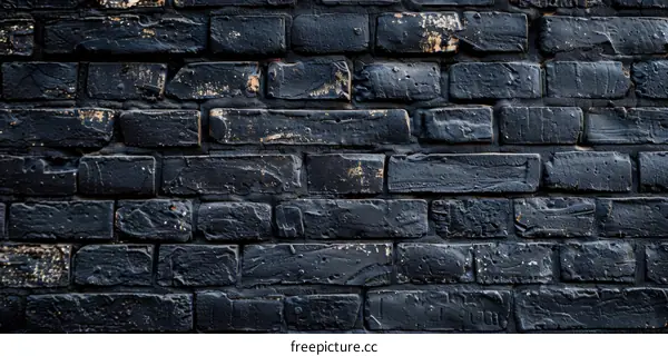 Black Brick Wall Texture Background