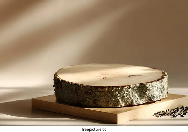 Natural Wooden Slice Display Stand