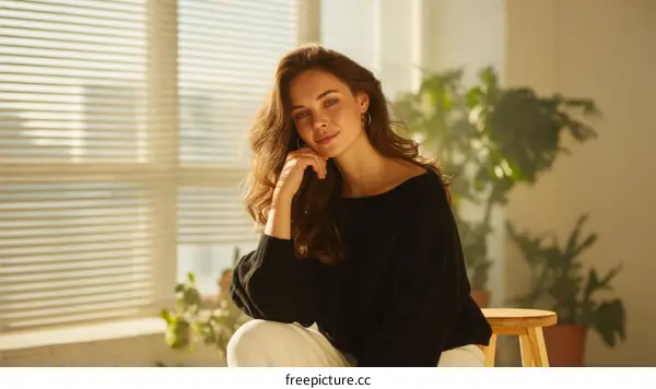 Attractive Woman Posing Indoors