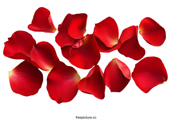 [Transparent Background PNG]Beautiful Rose Petals Scattered on White Background