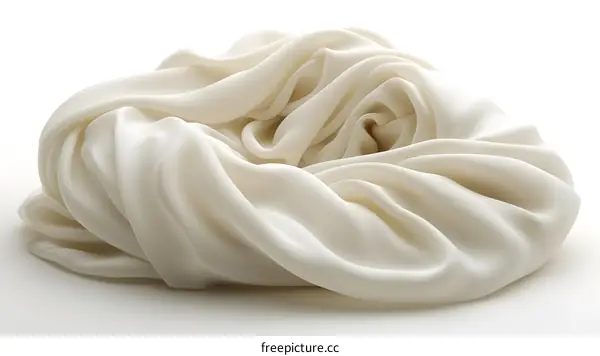 White silk fabric on white background