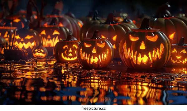 Creepy Glowing Halloween Jack-o'-Lantern