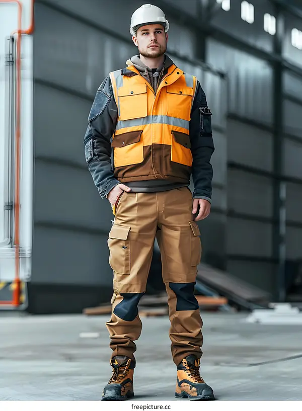 portrait of a worker wearing workwear