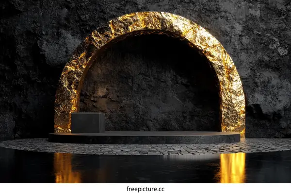 Golden Archway Minimalist Showcase