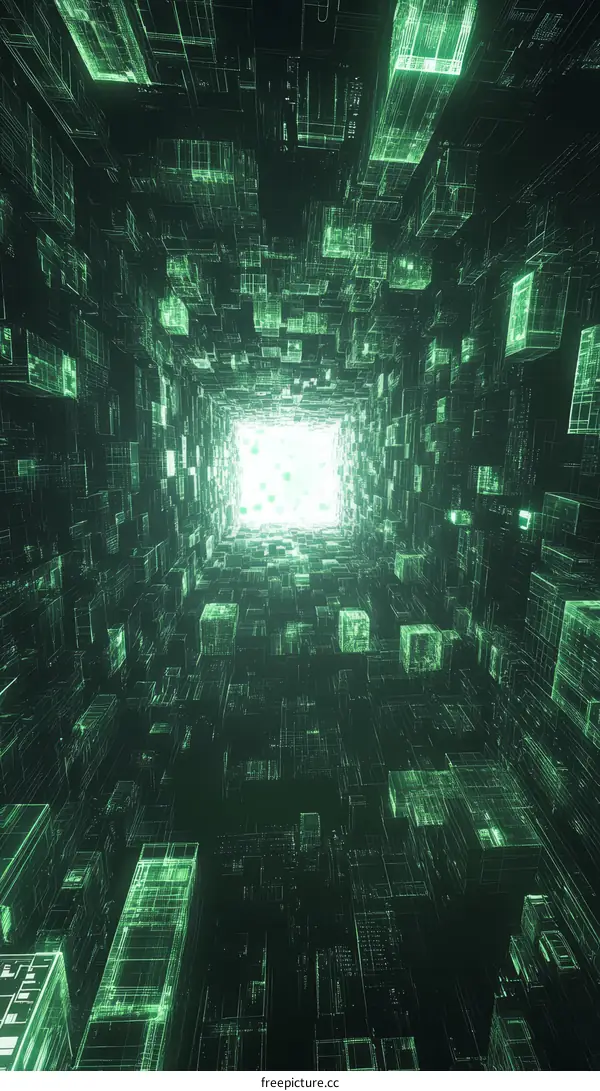 Abstract Digital Cityscape Futuristic Perspective