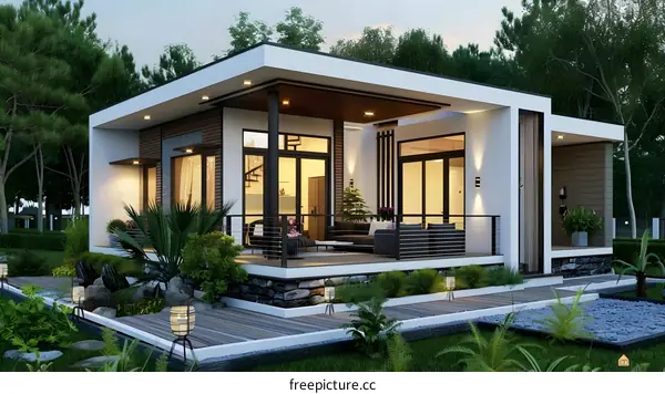 Modern Minimalist House Design With Backyard