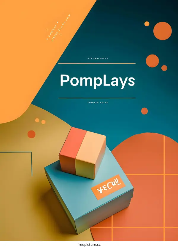 Abstract Gift Box on Colorful Background