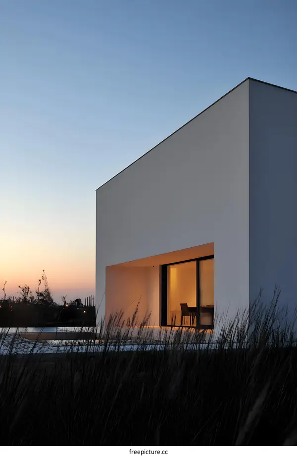 Modern Minimalist White House Architecture Design