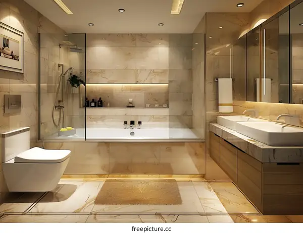Luxury Modern Bathroom Design Illustration