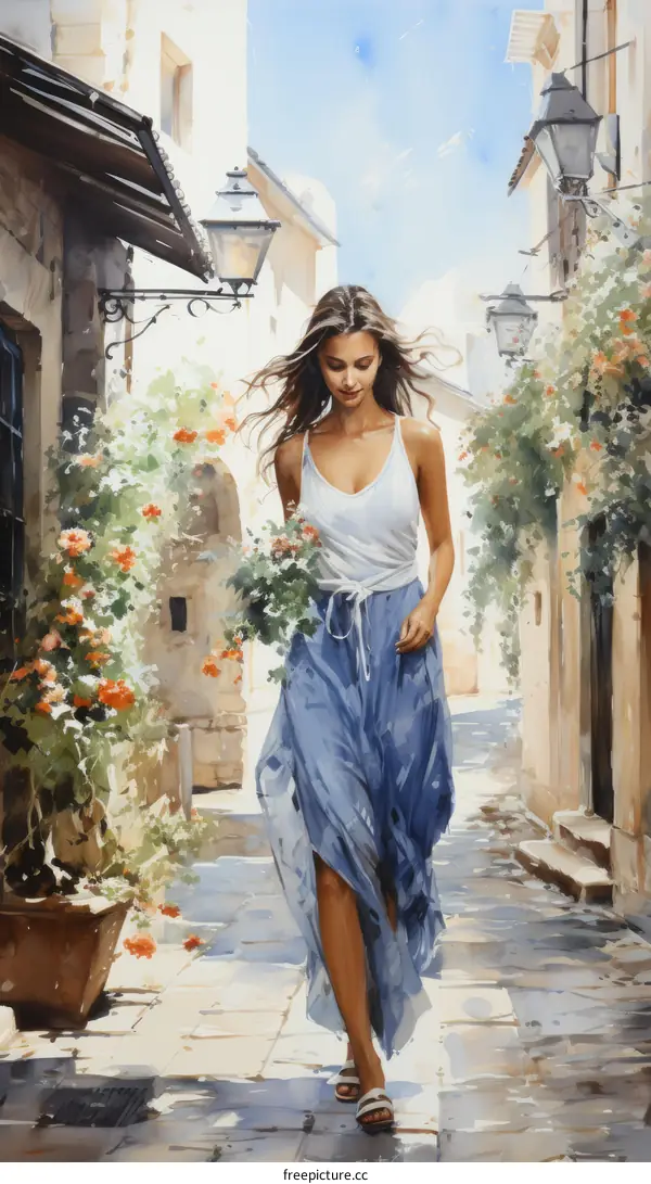 Foreign Town Street Illustration