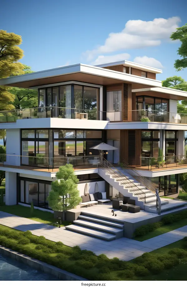 A Stunning Lake House with Modern Exterior Design