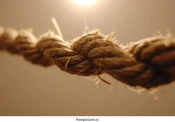 Close up of a fraying rope