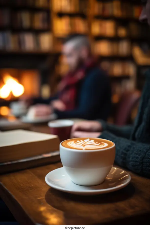 A cozy reading nook with a cup of coffee