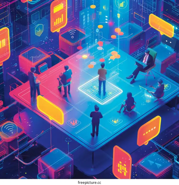 Business professionals in a digital world powered by technology