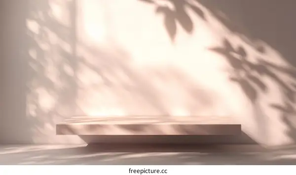 Minimalist Beige Product Display Background with Natural Light