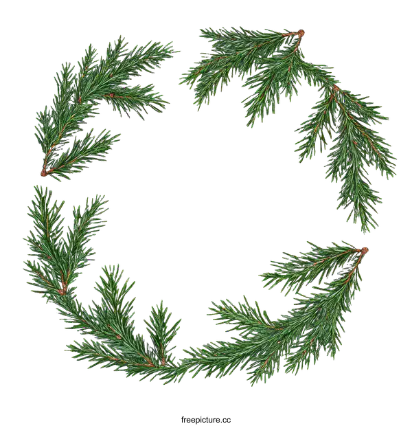 [Transparent Background PNG]Christmas Fir Branch Wreath Design