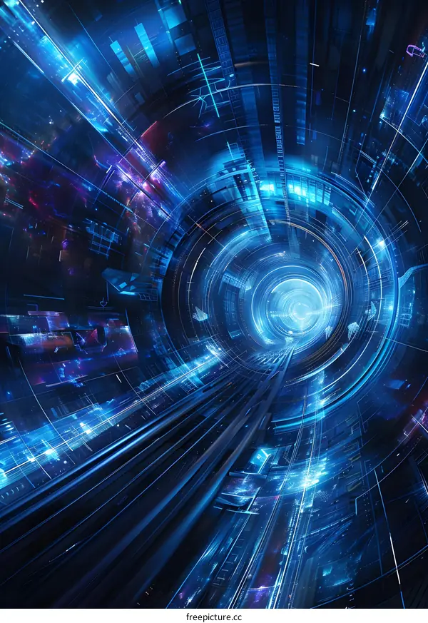 Blue tunnel of technology