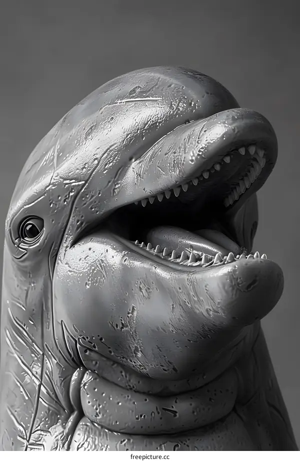 A Gray Dolphin Sculpture