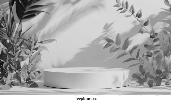 Elegant Minimalist Product Display with Greenery